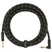 Fender Deluxe 15ft Straight/Angle Instrument Cable, Black Tweed - Cable