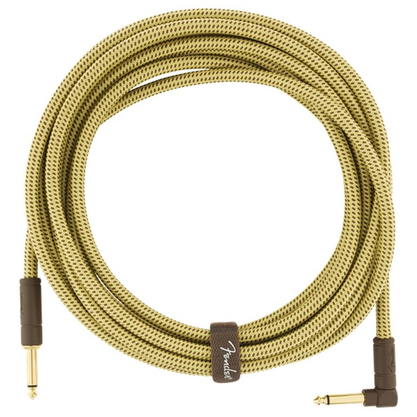 Fender Deluxe 18.6ft Straight/Angle Instrument Cable, Tweed - Cable