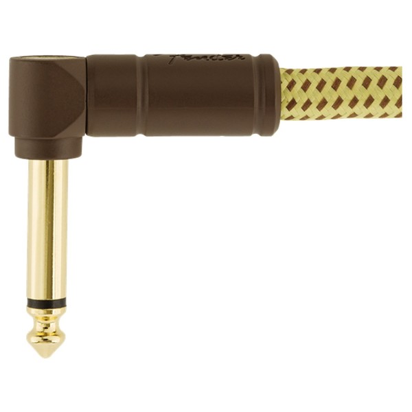 Fender Deluxe 25ft Straight/Angle Instrument Cable, Tweed - Jack