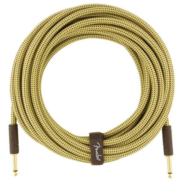 Fender Deluxe 25ft Straight Instrument Cable, Tweed - Cable