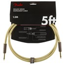 Fender Deluxe 5ft Straight Instrument Cable, Tweed