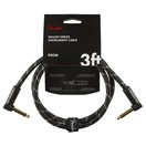 Fender Deluxe 3ft Angle Instrument Cable, Black Tweed