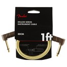 Fender Deluxe 30CM/1ft Angle Instrument Cable, Tweed