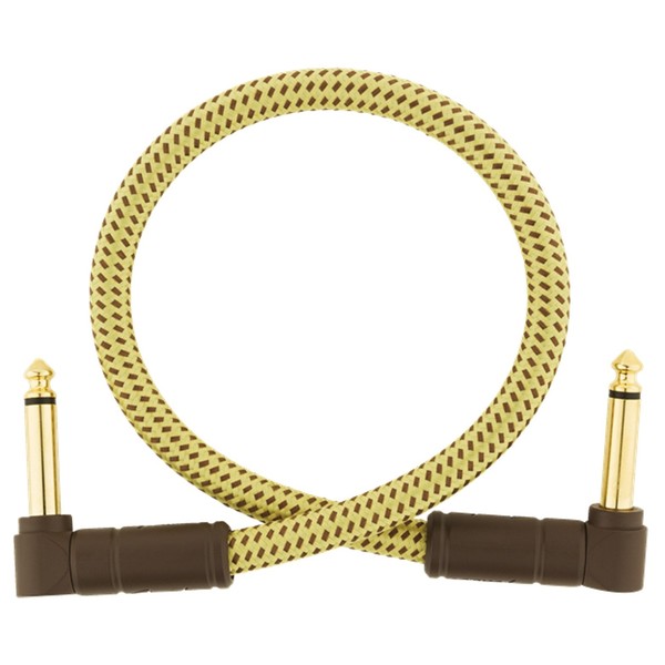 Fender Deluxe 1ft Angle Instrument Cable, Tweed - Cable