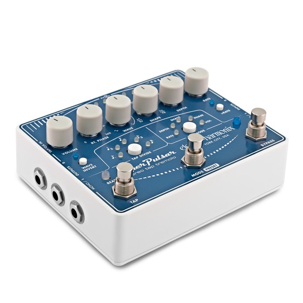 Electro Harmonix Super Pulsar Stereo Tap Tremolo angle