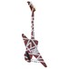 EVH Striped Series Shark, Red w/ White Stripes - back