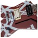 EVH Striped Series Shark, Red w/ White Stripes - close up