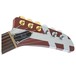 EVH Striped Series Shark, Red w/ White Stripes - headstock