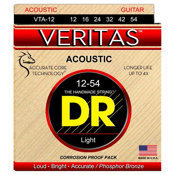 DR Strings Veritas Acoustic Strings Medium, 12-54 - pack