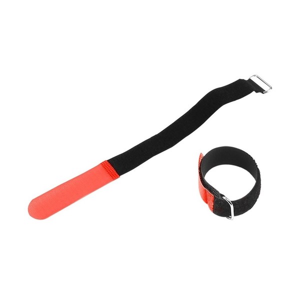 Adam Hall Hook and Loop Cable Tie Pack of 10, 300 mm x 25 mm, Red
