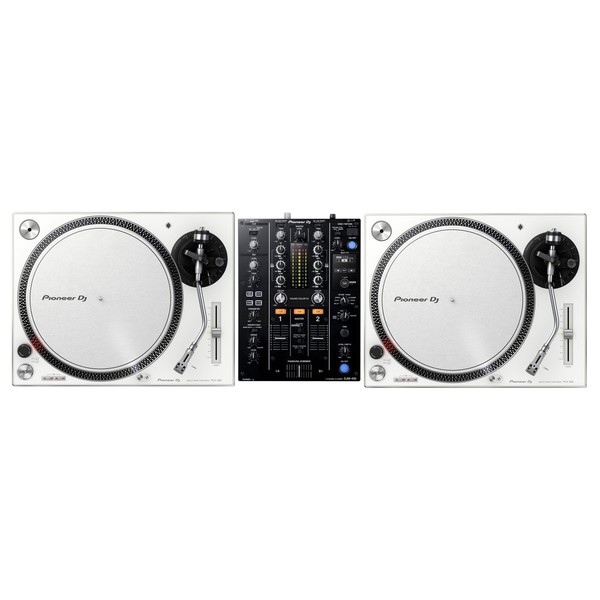Pioneer PLX-500 White and DJM-450 Bundle