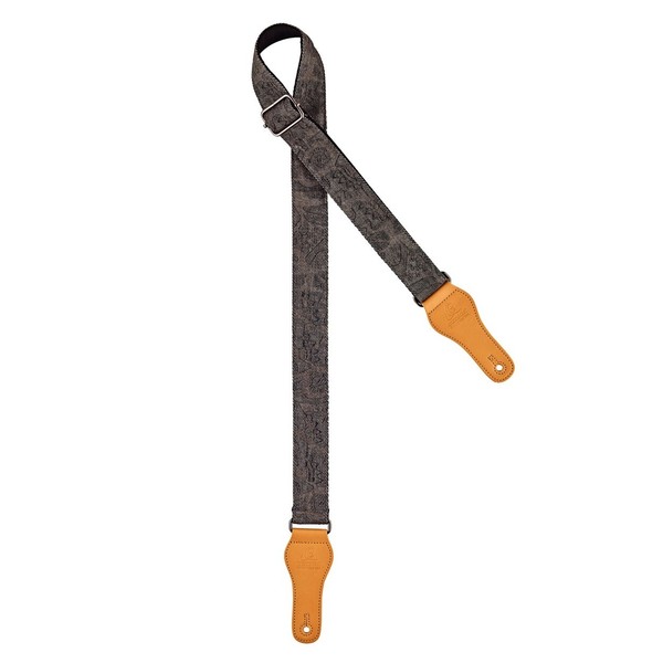 Ortega OCS-300U Spring Series Guitar Strap, Coal Jean - Front