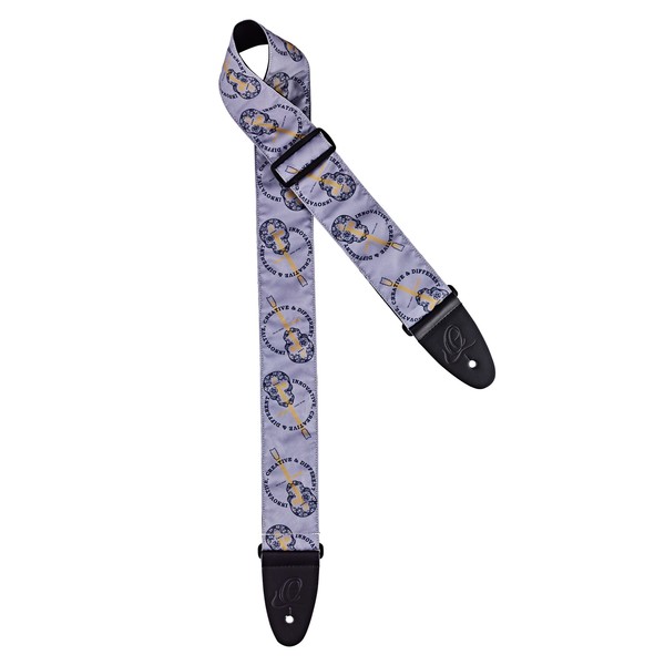 Ortega OSN-65SKCO Nylon Guitar Strap, Charcoal w/ Skulls