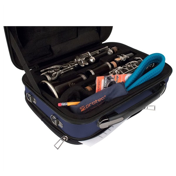 Protec BLT307 Clarinet Case with Pocket, Blue, Inside