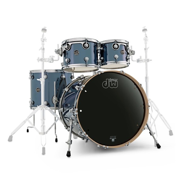 DW Drums Performance 22'' 4pc Shell Pack, Chrome Shadow - Main Image