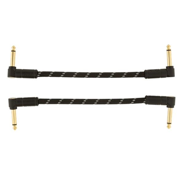 Fender Deluxe 6" Patch Cable 2- Pack, Black Tweed - Side 1