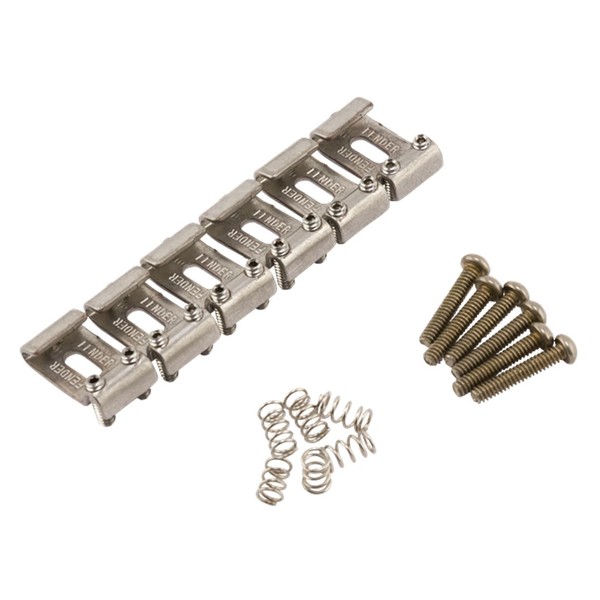 Fender Road Worn Stratocaster Bridge Section Kit, Nickel - Front