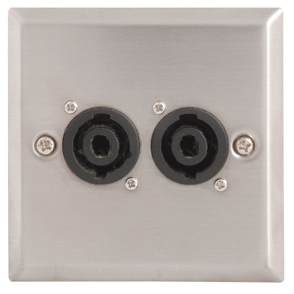 Steel AV Wallplates with 2 x Speaker Connectors