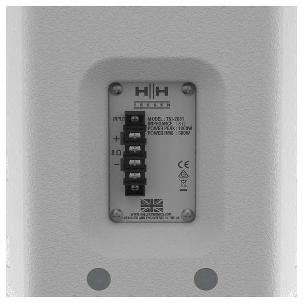 HH Electronics Tessen TNi-2081 2 x 8'' Passive Speaker, White, Rear Panel
