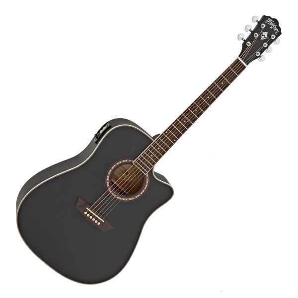 Washburn Harvest D7SCE Electro Acoustic, Black Matte