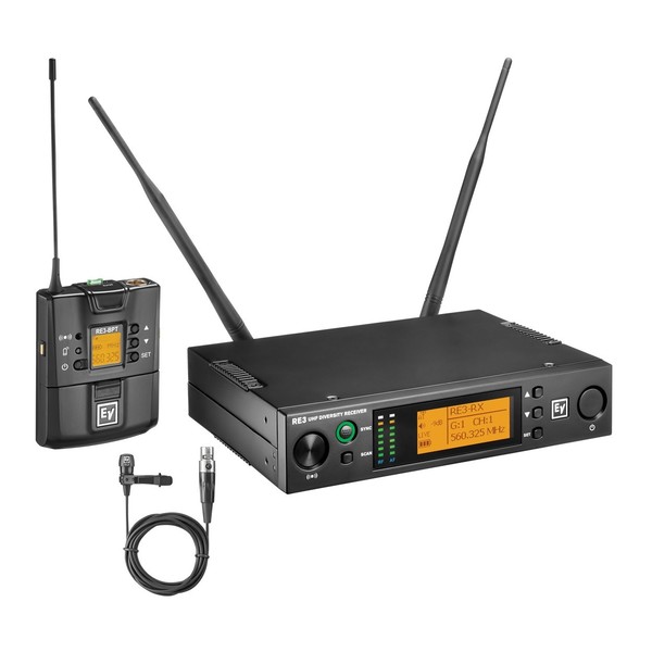 Electro-Voice RE3-BPCL Single Lavalier Wireless Mic Set, Band 8M Components