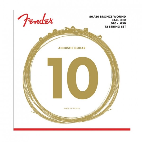 Fender 80/20 Bronze 12-String Acoustic Strings, 10-50 - Front