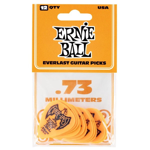 Ernie Ball Everlast 0.73mm Orange, 12 Pack - Front packaging