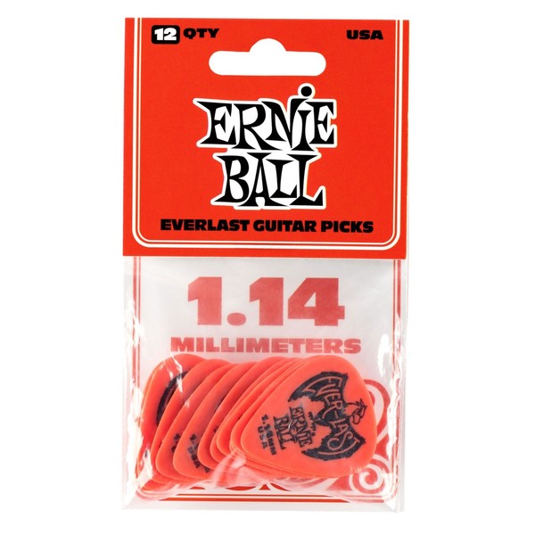 Ernie Ball Everlast 1.14mm Red, 12 Pack - Packaging front