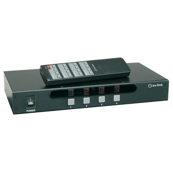 AVSL 4x4 AV Matrix Switcher with IR Remote Control, UK
