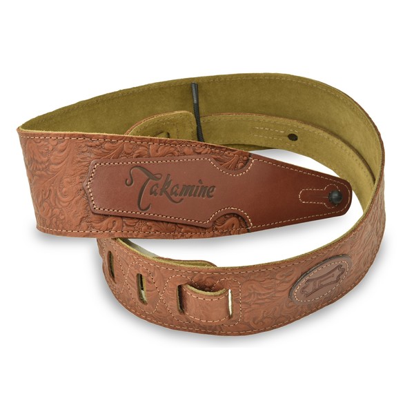 Takamine Guitar Strap, Tooled Leather