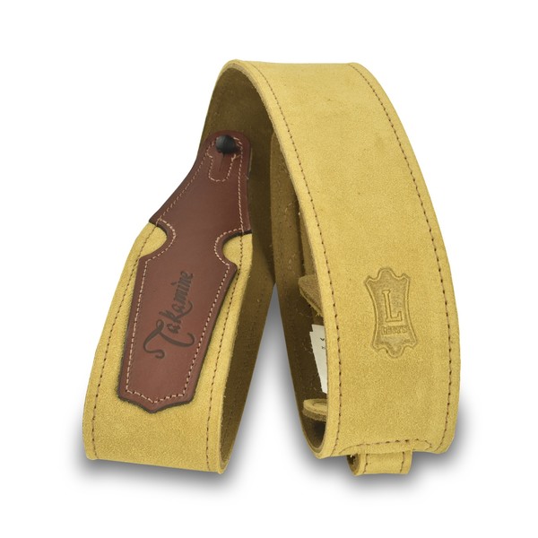 Takamine Guitar Strap, Tan Suede - folded