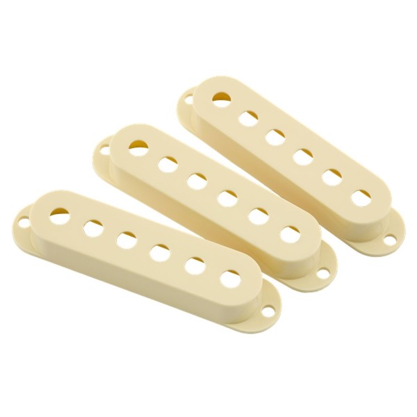 Fender Road Worn Stratocaster Pickup Covers, Aged White (3) - Front