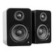 Kanto YU2 Powered Bookshelf Speakers, Gloss Black - Angled