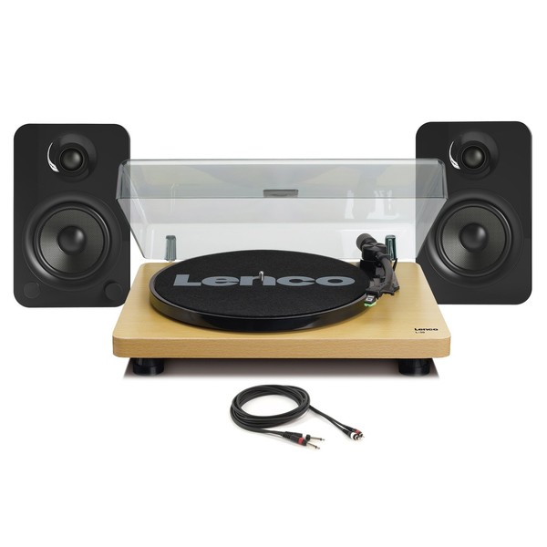 Lenco L-30 Turntable with Kanto YU4 Speakers - Full Bundle