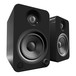 Kanto YU4 Powered Bookshelf Speakers, Gloss Black - Angled