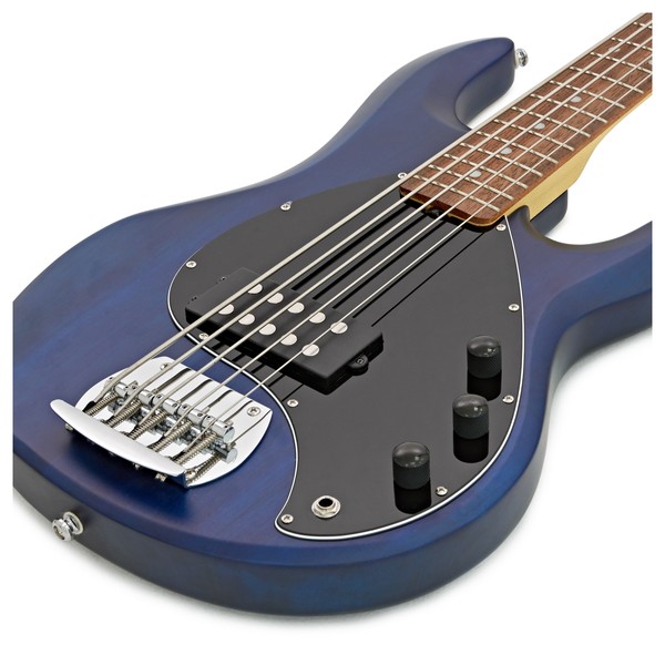 Sterling Stingray Ray5 Bass, Trans Blue Satin at Gear4music