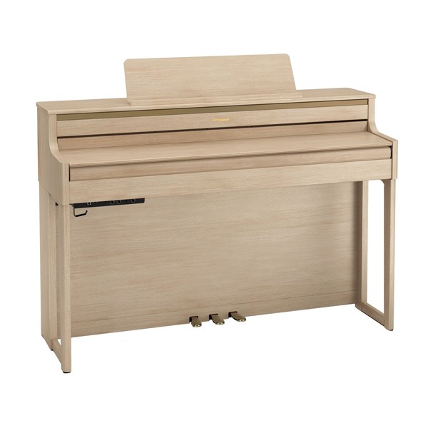 Roland HP704 Digital Piano, Light Oak, Closed