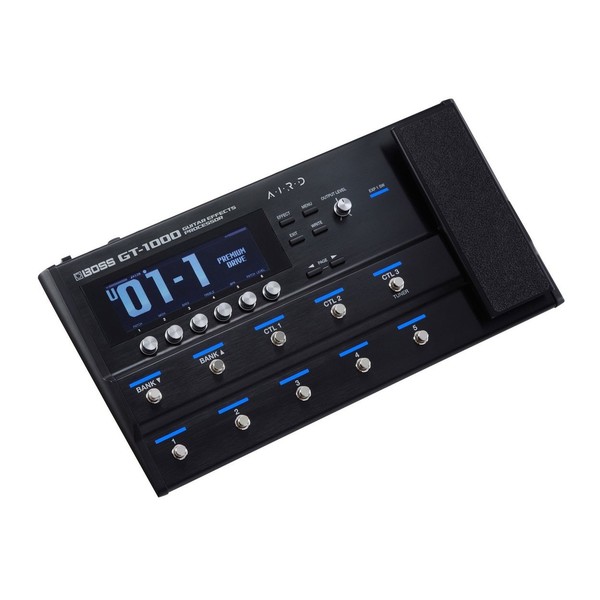Boss GT-1000 Guitar Effects Processor with Bag - angle front