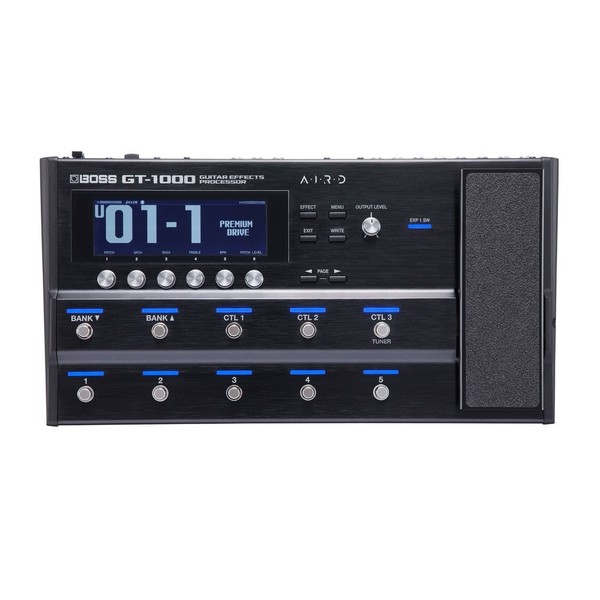 Boss GT-1000 Guitar Effects Processor with Bag - front blue