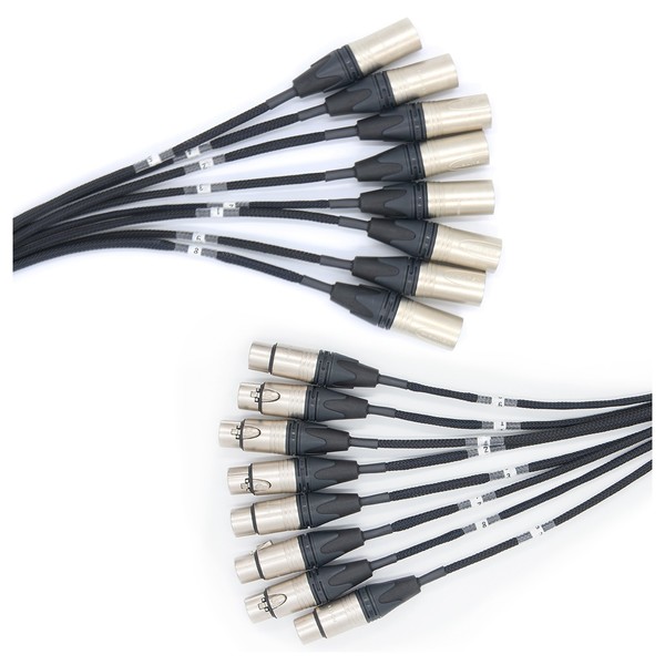 Van Damme 3m 8 Pair Black Series Tour Grade Multicore Neutrik NC3FXX to NX3MXX