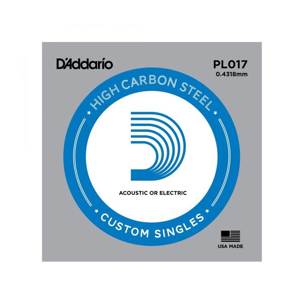 D'Addario Single Plain Steel 017