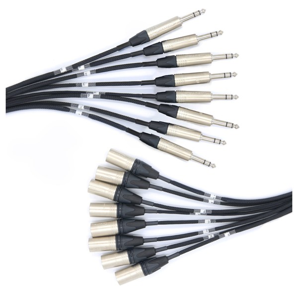Van Damme 3m 8 Pair Black Series Multicore, Neutrik NC3MXX to NP3X