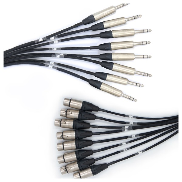 Van Damme 3m 8 Pair Black Series Multicore, Neutrik NC3FXX to NP3X