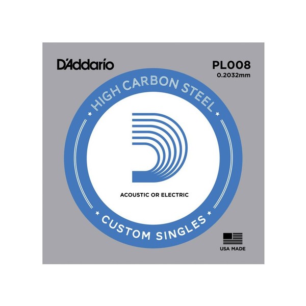 D'Addario Single Plain Steel .008