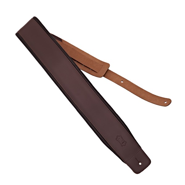 Levys DM1 Padded Leather Strap, Dark Brown