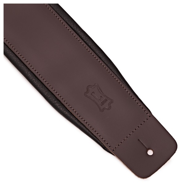 Levys DM1 Padded Leather Strap, Dark Brown