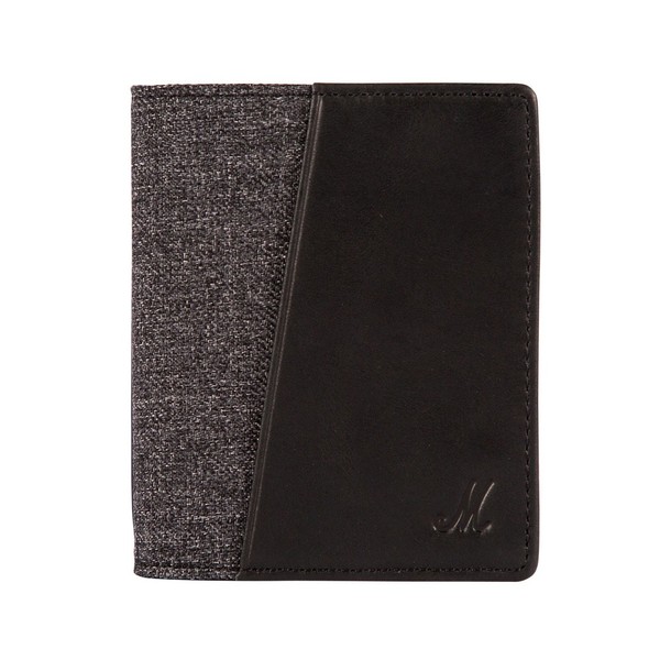 Marshall Denim & Leather Wallet, Black/Grey - front