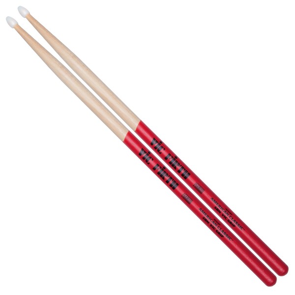 Vic Firth American Classic 5BNVG Drumstick, Nylon Tip with Vic Grip