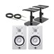 Yamaha HS5 Active Monitors with Free Desktop Stands & Cables, White - Full Bundle