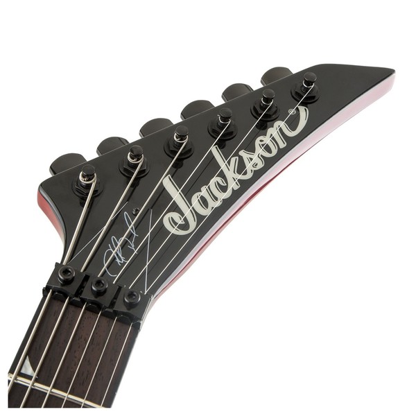 Jackson Demmelition Fury PRO FR, Red Tide Fade - headstock